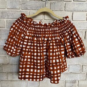 MARIE OLIVER Elodie brown blouse size S